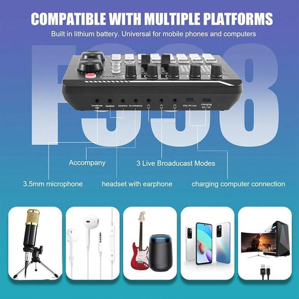 Pro Sound Card with DJ Mixer Effects & Voice Changer