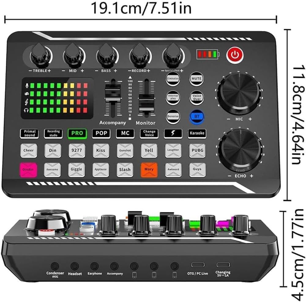 Pro Sound Card with DJ Mixer Effects & Voice Changer