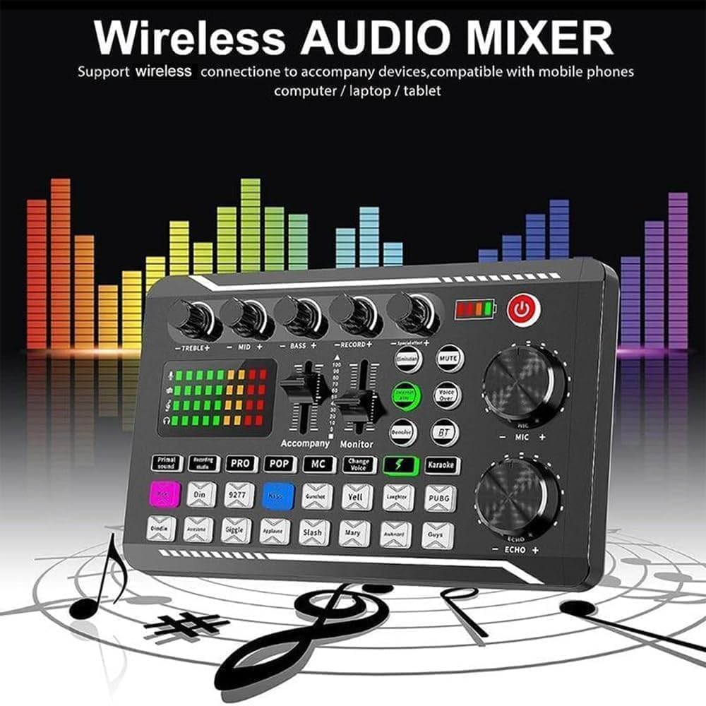 Pro Sound Card with DJ Mixer Effects & Voice Changer